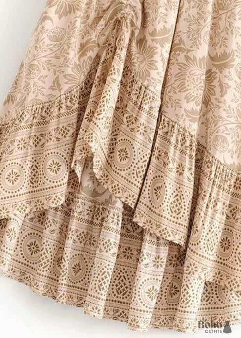 Boho Skirts in Brown Floral Lion For Women